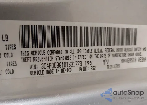 2013 Dodge Journey Sxt z USA, uszkodzony, nr VIN 3C4PDDBG1DT631773